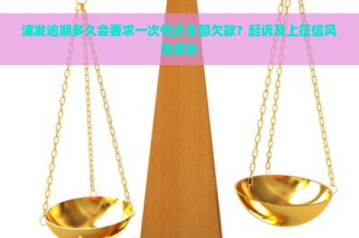 浦发逾期多久会要求一次性还全部欠款？起诉及上征信风险解析