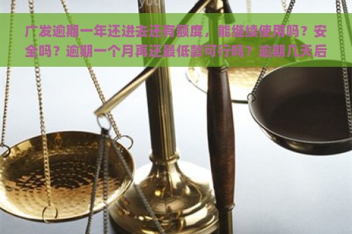 广发逾期一年还进去还有额度，能继续使用吗？安全吗？逾期一个月再还最低款可行吗？逾期几天后还款有额度可用吗？逾期一年8万能否申请分期还款？