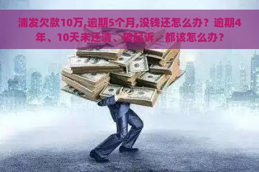 浦发欠款10万,逾期5个月,没钱还怎么办？逾期4年、10天未还清、被起诉，都该怎么办？