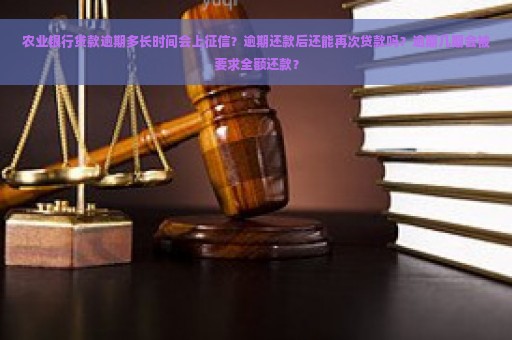 农业银行贷款逾期多长时间会上征信？逾期还款后还能再次贷款吗？逾期几期会被要求全额还款？