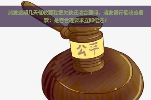 浦发逾期几天催收要我把欠款还清合理吗，浦发银行催收逾期款：是否合理要求立即偿还？