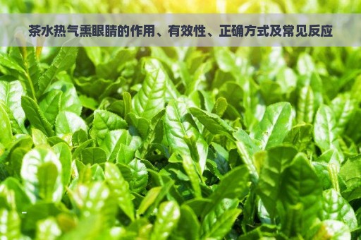 茶水热气熏眼睛的作用、有效性、正确方式及常见反应