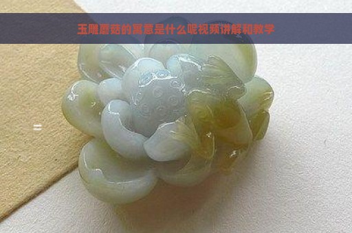 玉雕蘑菇的寓意是什么呢视频讲解和教学