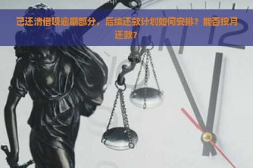 已还清借呗逾期部分，后续还款计划如何安排？能否按月还款？