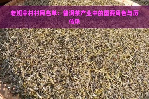 老班章村村民名单：普洱茶产业中的重要角色与历传承