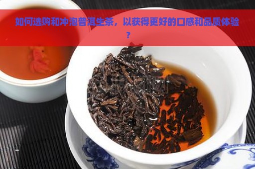 如何选购和冲泡普洱生茶，以获得更好的口感和品质体验？