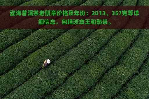 勐海普洱茶老班章价格及年份：2013、357克等详细信息，包括班章王和熟茶。