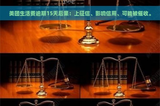 美团生活费逾期15天后果：上征信、影响信用、可能被催收。