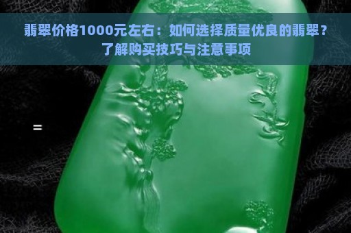 翡翠价格1000元左右：如何选择质量优良的翡翠？了解购买技巧与注意事项