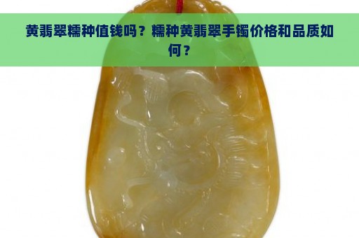 黄翡翠糯种值钱吗？糯种黄翡翠手镯价格和品质如何？