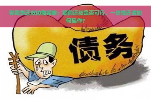 你我贷还款协商策略：提前还款是否可行，一次性还清如何操作？