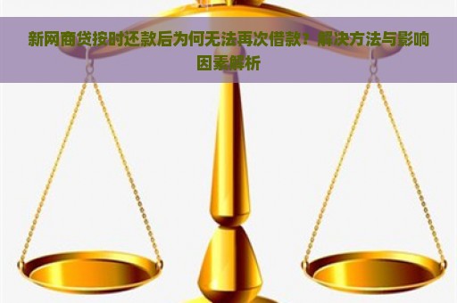 新网商贷按时还款后为何无法再次借款？解决方法与影响因素解析