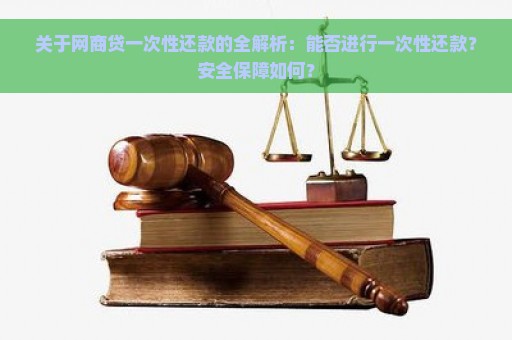 关于网商贷一次性还款的全解析：能否进行一次性还款？安全保障如何？