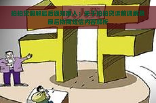 拍拍贷调解最后通知家人：关于拍拍贷诉前调解及最后协商短信内容解析