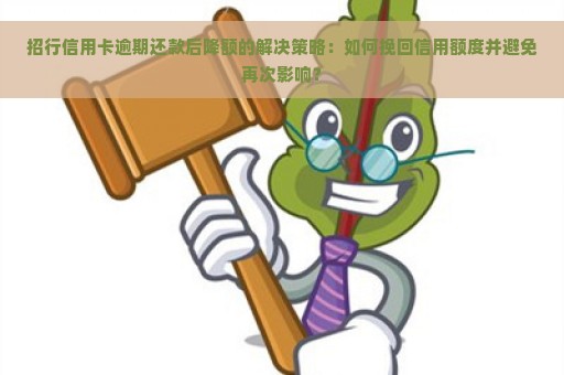 招行信用卡逾期还款后降额的解决策略：如何挽回信用额度并避免再次影响？