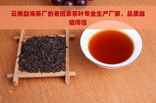 云南勐海茶厂的老班章茶叶专业生产厂家，品质越值得信