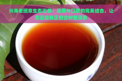 兴海老班章生态沱茶：品质与口感的完美结合，让您品尝真正的古树普洱茶