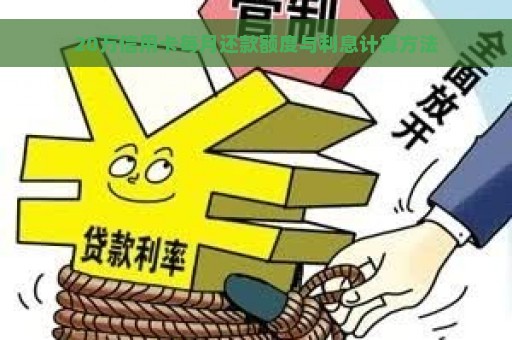 20万信用卡每月还款额度与利息计算方法