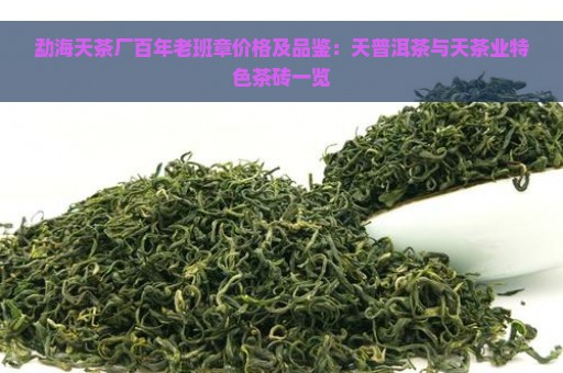 勐海天茶厂百年老班章价格及品鉴：天普洱茶与天茶业特色茶砖一览