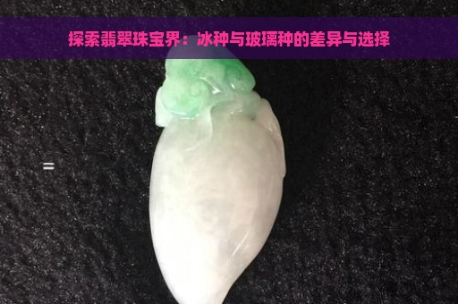 探索翡翠珠宝界：冰种与玻璃种的差异与选择