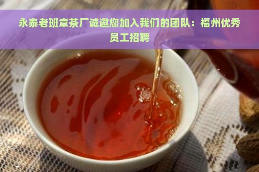 永泰老班章茶厂诚邀您加入我们的团队：福州优秀员工招聘