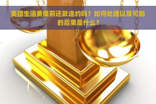 美团生活费提前还款违约吗？如何处理以及可能的后果是什么？