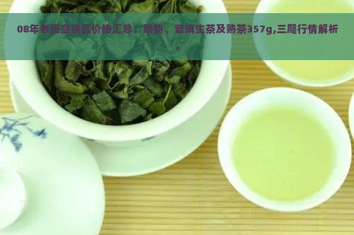 08年老班章茶品价格汇总：熟饼、普洱生茶及熟茶357g,三爬行情解析。