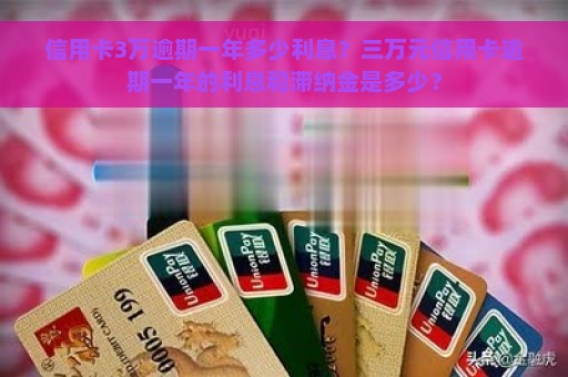 信用卡3万逾期一年多少利息？三万元信用卡逾期一年的利息和滞纳金是多少？