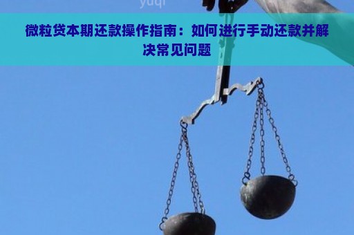 微粒贷本期还款操作指南：如何进行手动还款并解决常见问题