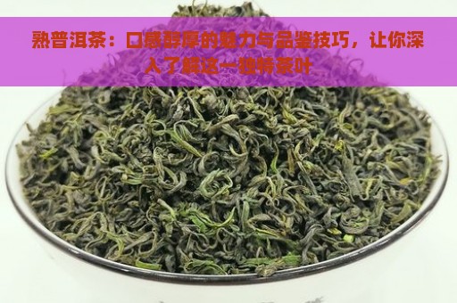 熟普洱茶：口感醇厚的魅力与品鉴技巧，让你深入了解这一独特茶叶