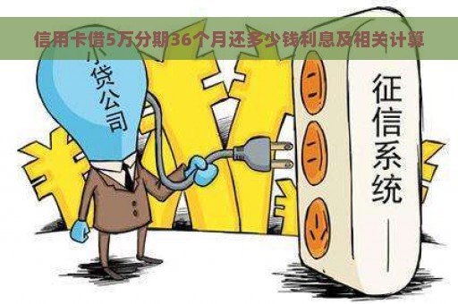 信用卡借5万分期36个月还多少钱利息及相关计算