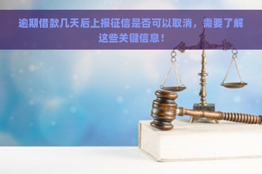 逾期借款几天后上报征信是否可以取消，需要了解这些关键信息！