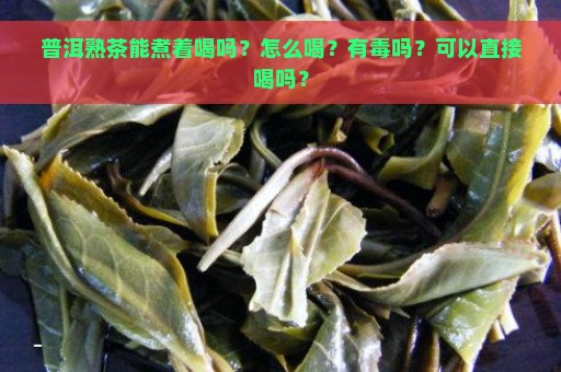 普洱熟茶能煮着喝吗？怎么喝？有毒吗？可以直接喝吗？