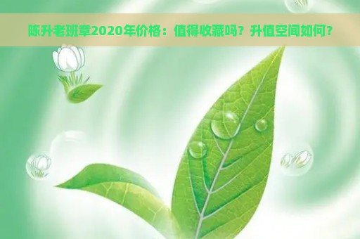 陈升老班章2020年价格：值得收藏吗？升值空间如何？