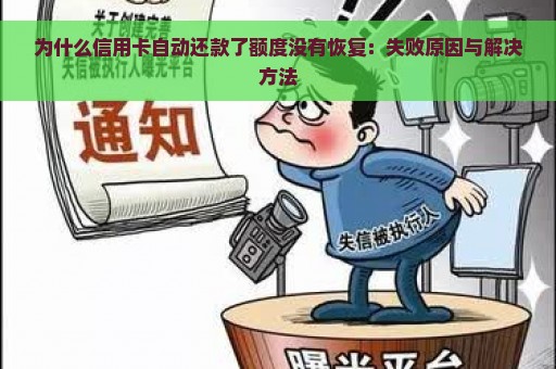 为什么信用卡自动还款了额度没有恢复：失败原因与解决方法