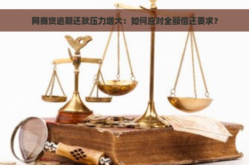 网商贷逾期还款压力增大：如何应对全额偿还要求？