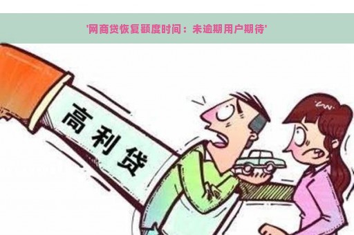 '网商贷恢复额度时间：未逾期用户期待'