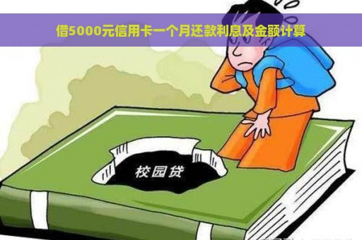 借5000元信用卡一个月还款利息及金额计算