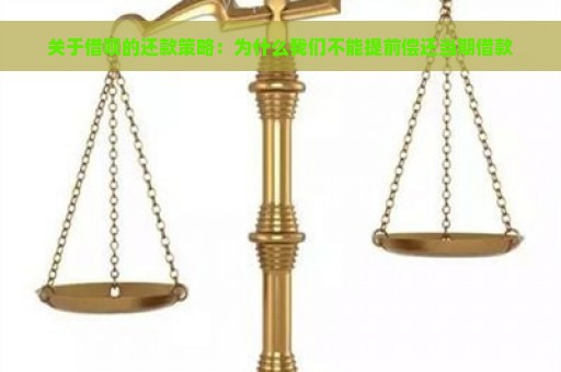 关于借呗的还款策略：为什么我们不能提前偿还当期借款