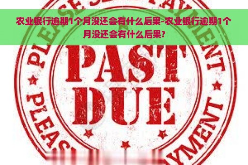 农业银行逾期1个月没还会有什么后果-农业银行逾期1个月没还会有什么后果?