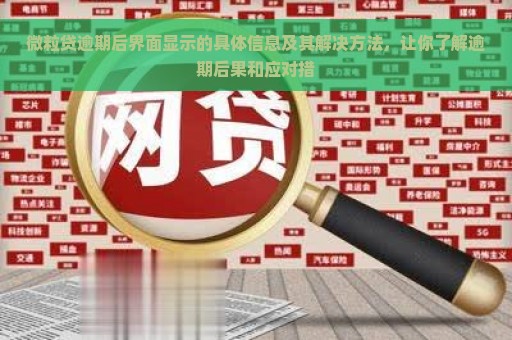 微粒贷逾期后界面显示的具体信息及其解决方法，让你了解逾期后果和应对措