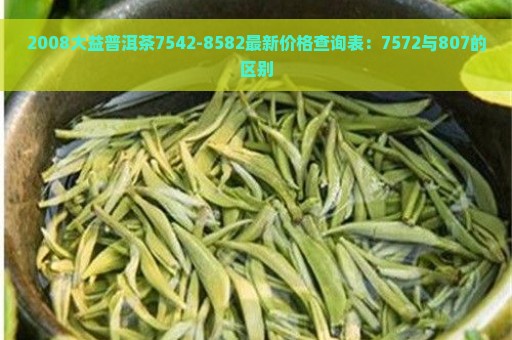 2008大益普洱茶7542-8582最新价格查询表：7572与807的区别