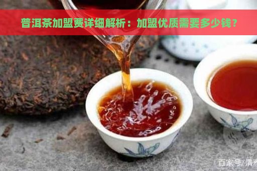 普洱茶加盟费详细解析：加盟优质需要多少钱？