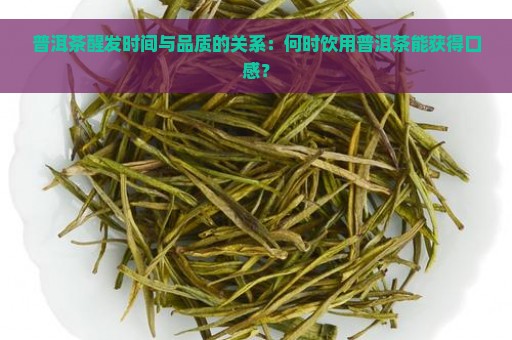 普洱茶醒发时间与品质的关系：何时饮用普洱茶能获得口感？