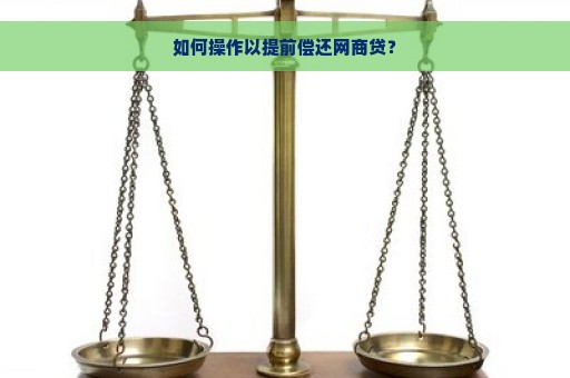 如何操作以提前偿还网商贷？