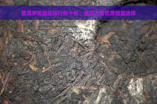 普洱茶加盟店排行前十名：全面了解优质加盟选择