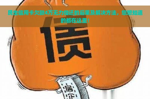 民生信用卡欠款4万无力偿还的后果及解决方法，您想知道的都在这里！