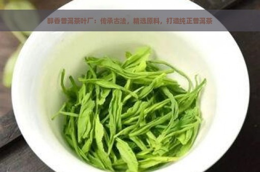 醇香普洱茶叶厂：传承古法，精选原料，打造纯正普洱茶