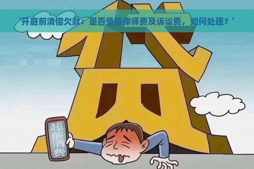 '开庭前清偿欠款：是否免除律师费及诉讼费，如何处理？'