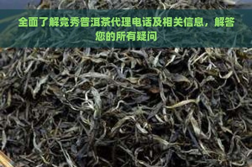 全面了解竞秀普洱茶代理电话及相关信息，解答您的所有疑问